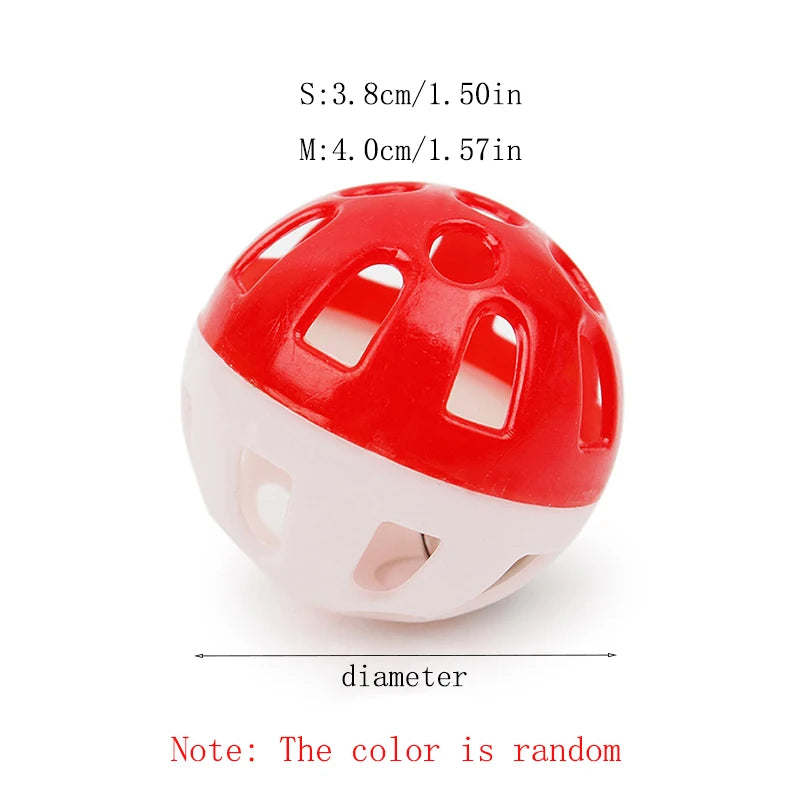 Cat Toy Ball Sounding Bell Interactive Funny Cat Toy Multicolor Plastic Hollow Toy Ball Pet Supplies